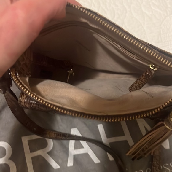 Bronze and brown alligator messenger/ crossbody - Picture 6 of 11